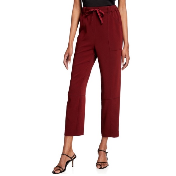 Cinq à Sept Alec Cropped Pants Size 6 Maroon NWT - Picture 1 of 5